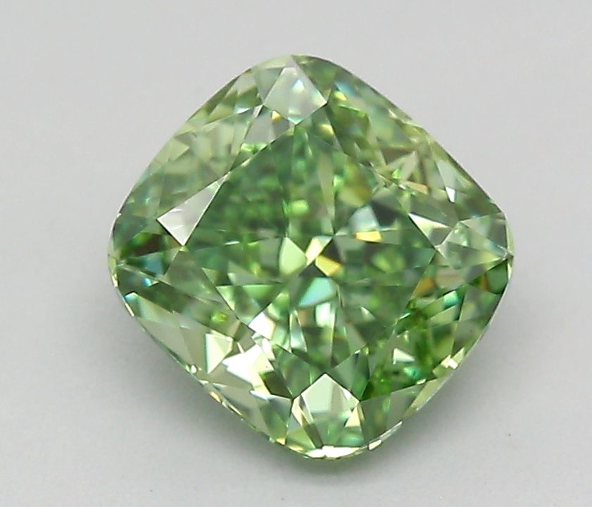 1.04 CT Fancy Vivid Green CUSHION MODIFIED