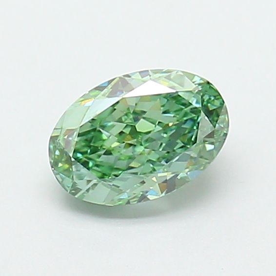 1.08 CT Fancy Vivid Green OVAL