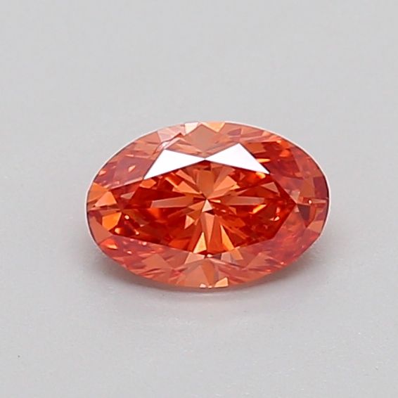 0.41 CT Fancy Vivid Pinkish Orange OVAL
