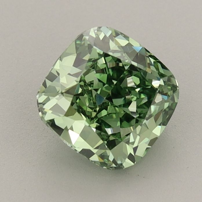 1.28 CT Fancy Vivid Green CUSHION MODIFIED