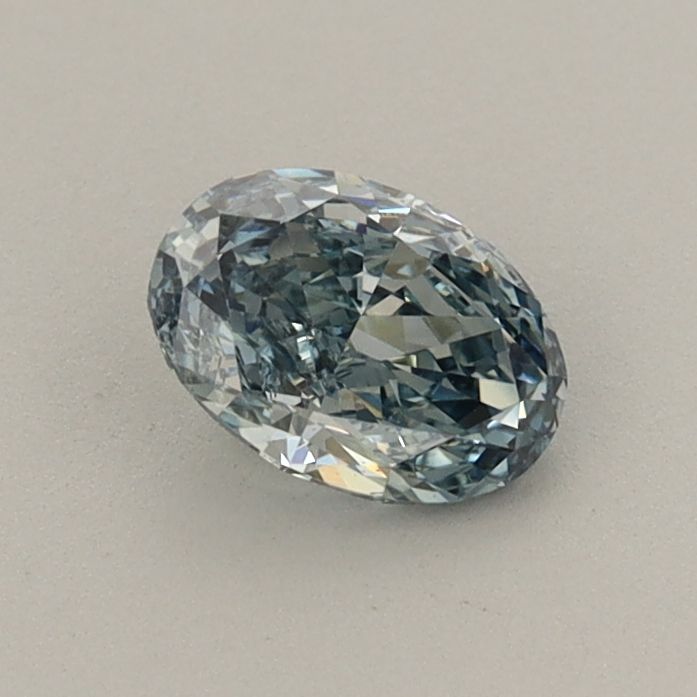 0.48 CT Fancy Intense Green Blue OVAL
