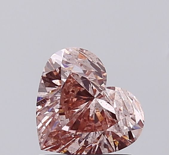 1.0 CT Fancy Intense Brownish Pink HEART