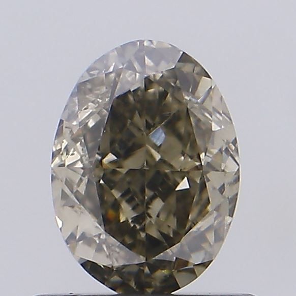 0.82 CT Fancy Light Yellowish Gray OVAL