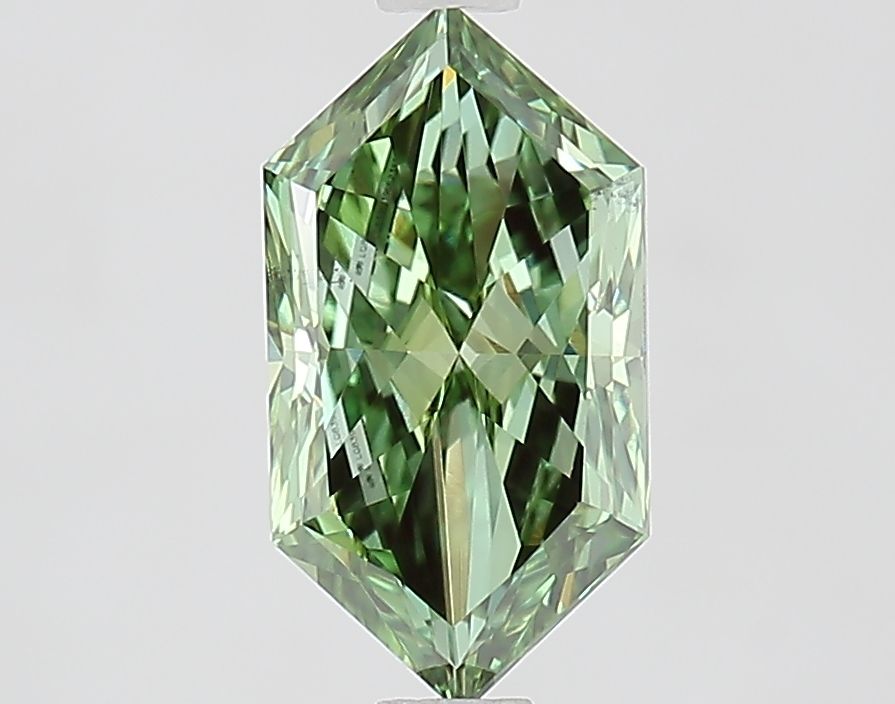 1.41 CT Fancy Vivid Green HEXAGONAL