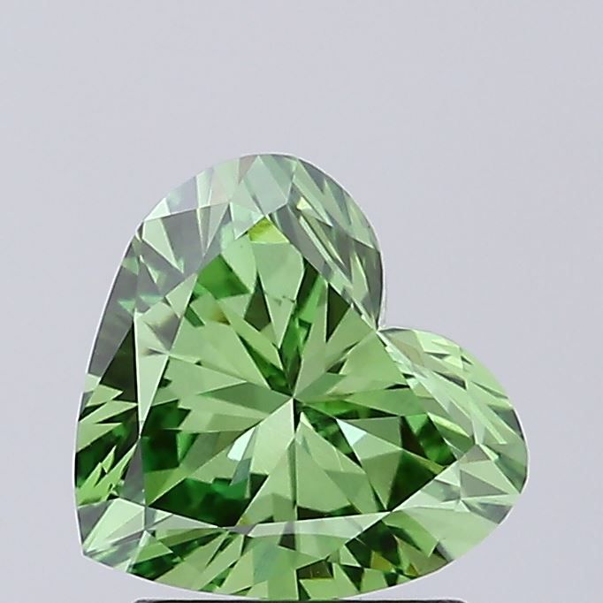 1.41 CT Fancy Vivid Green HEART