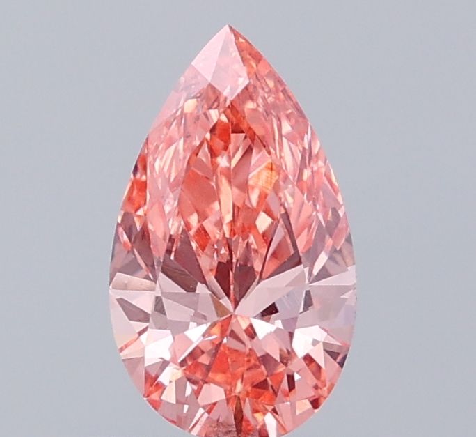 0.56 CT Fancy Vivid Orangey Pink PEAR