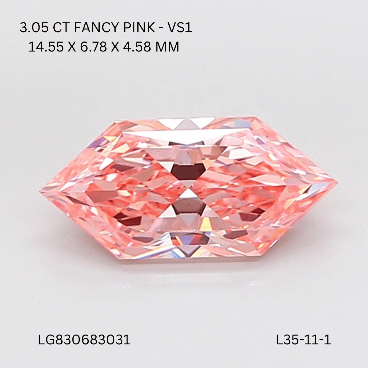 3.05 ct lab-grown Hexagonal Diamond