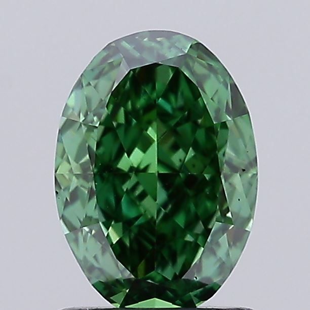 1.08 CT Fancy Vivid Green OVAL