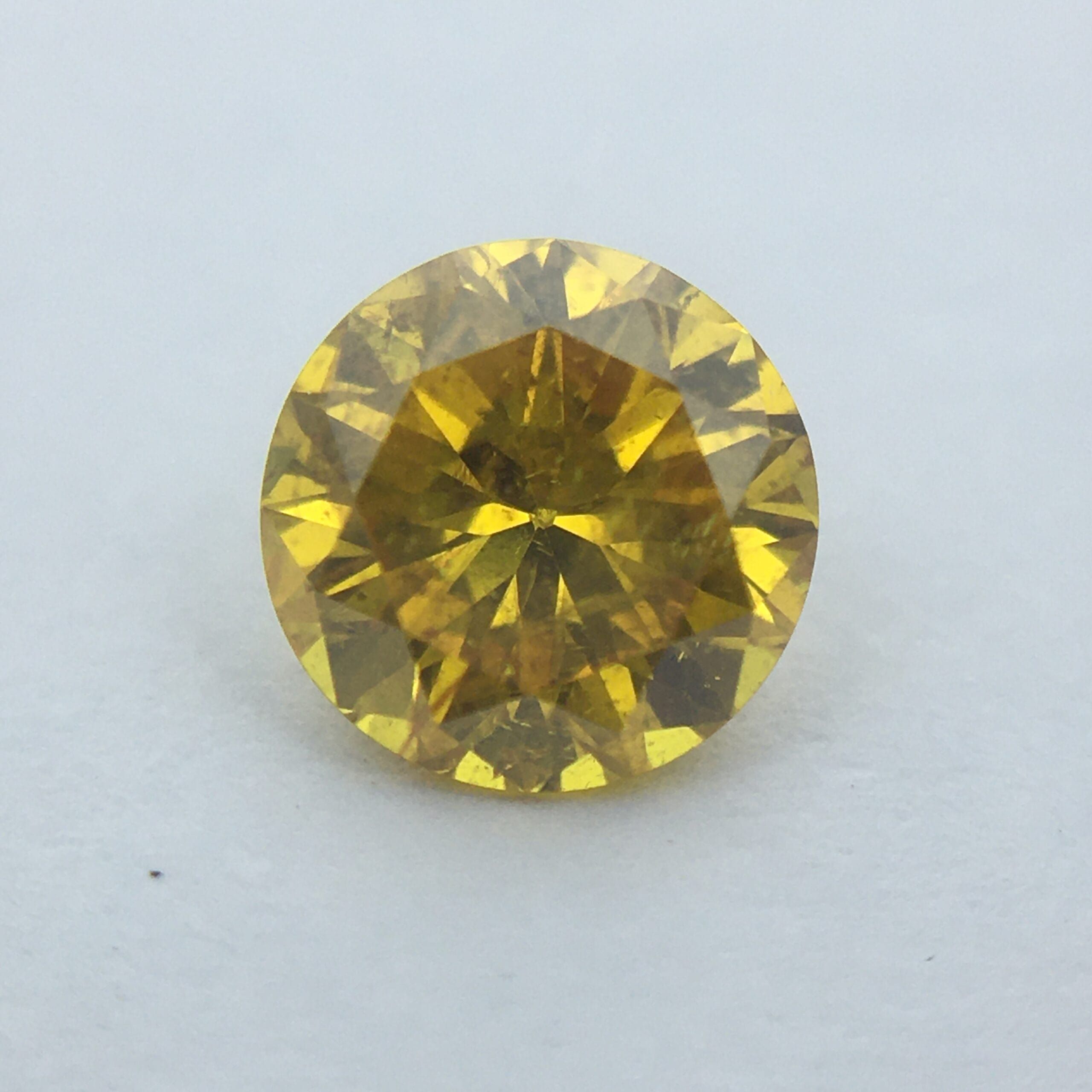 Diament 0.37 ct Fancy Vivid Orange Yellow/I2