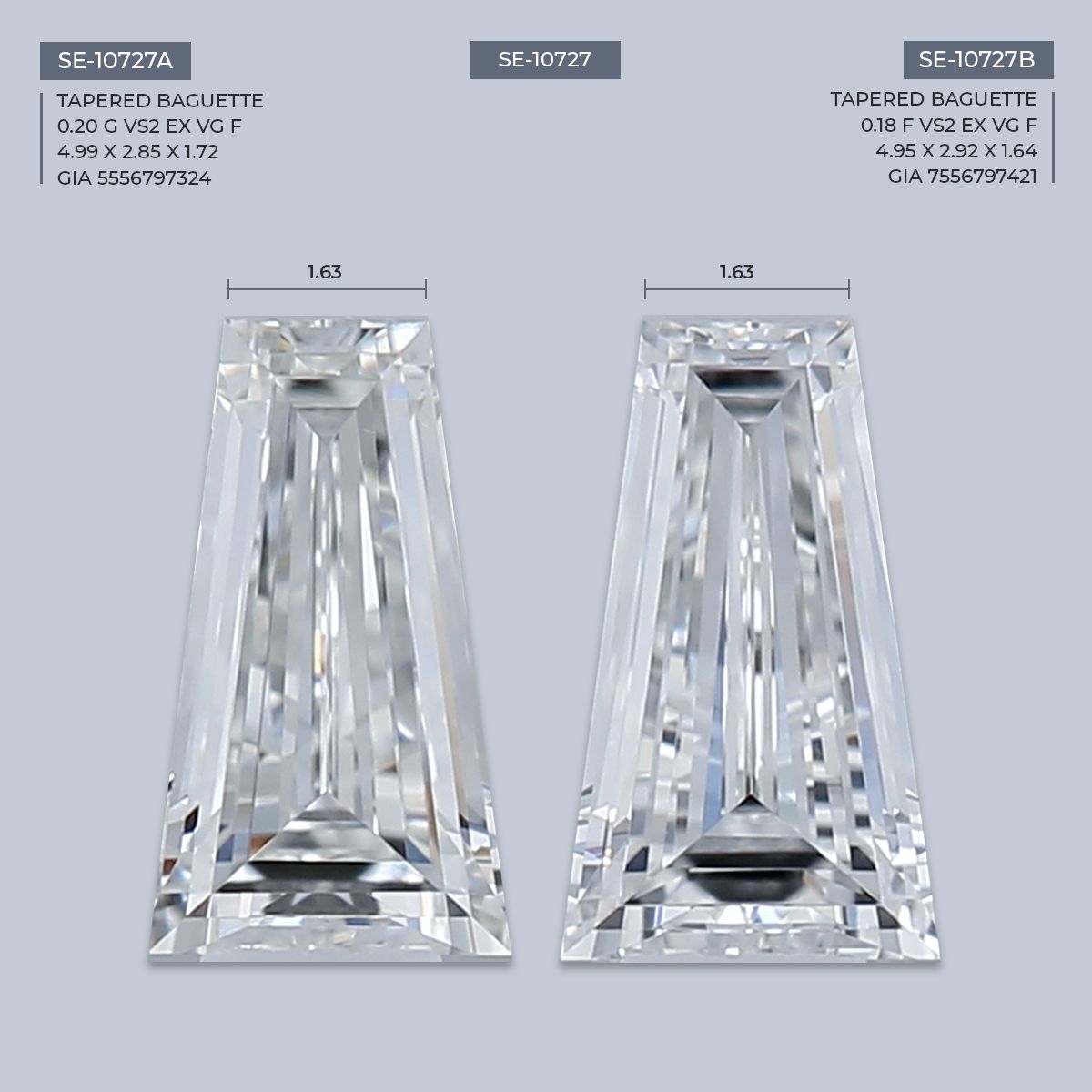 0.18 ct Tapered baguette Diamond