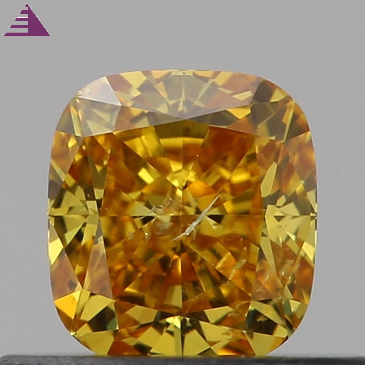 Diament 0.38 ct Fancy Vivid Orange Yellow/I1