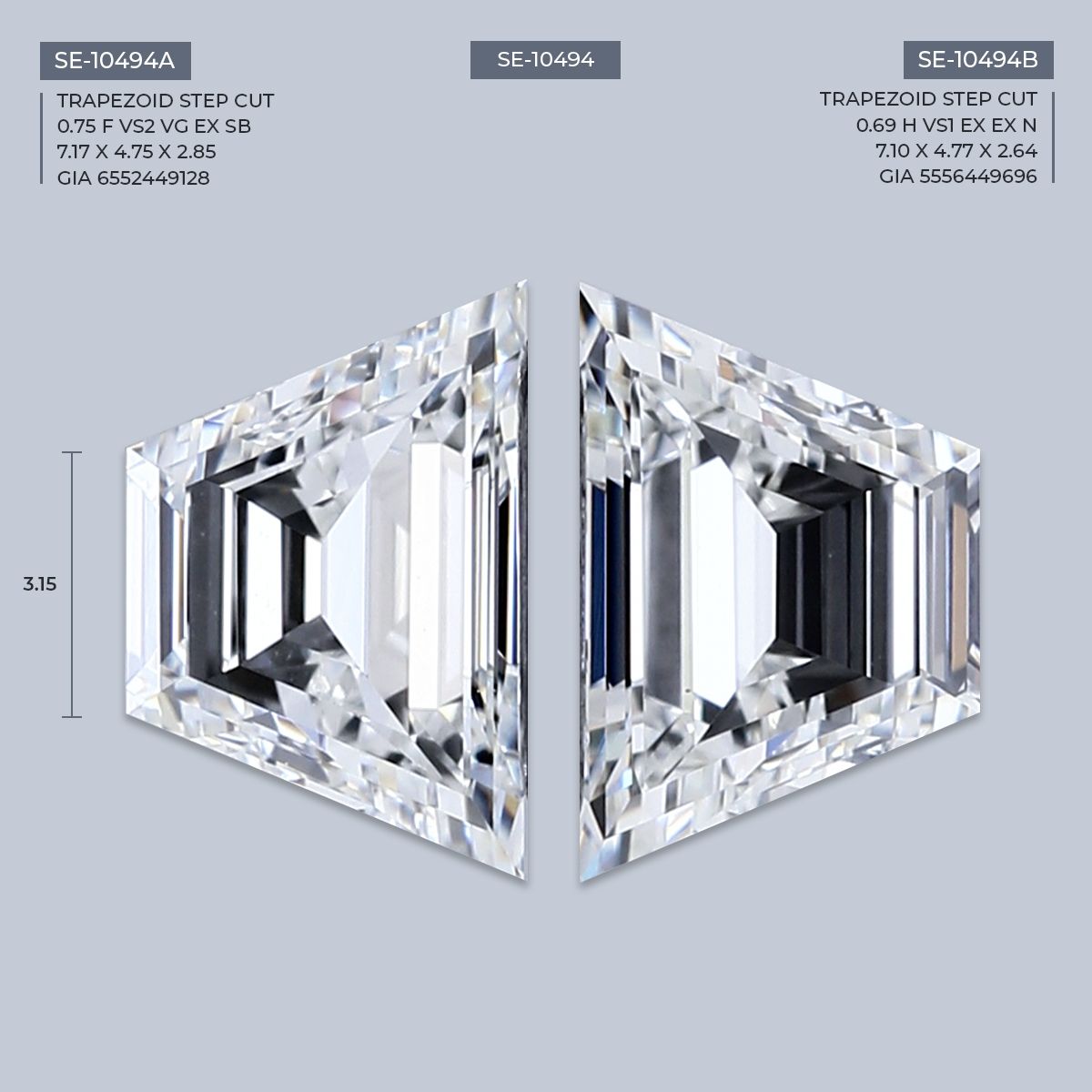 0.69 ct Trapezoid Diamond