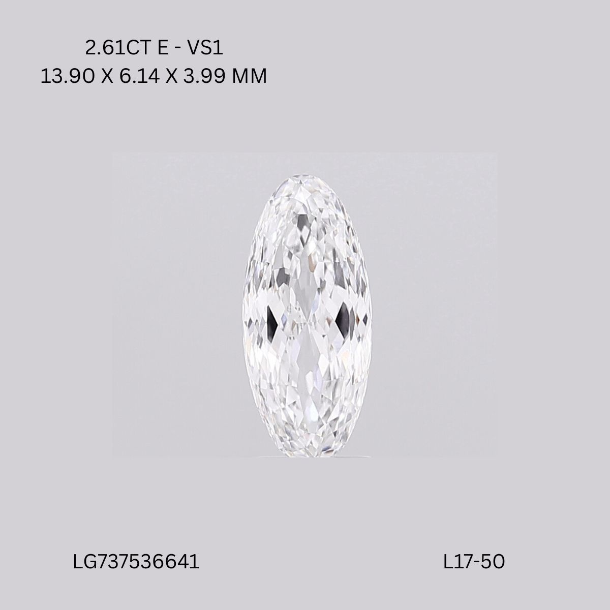 2.61 ct. oval Lab Grown Diamond front image