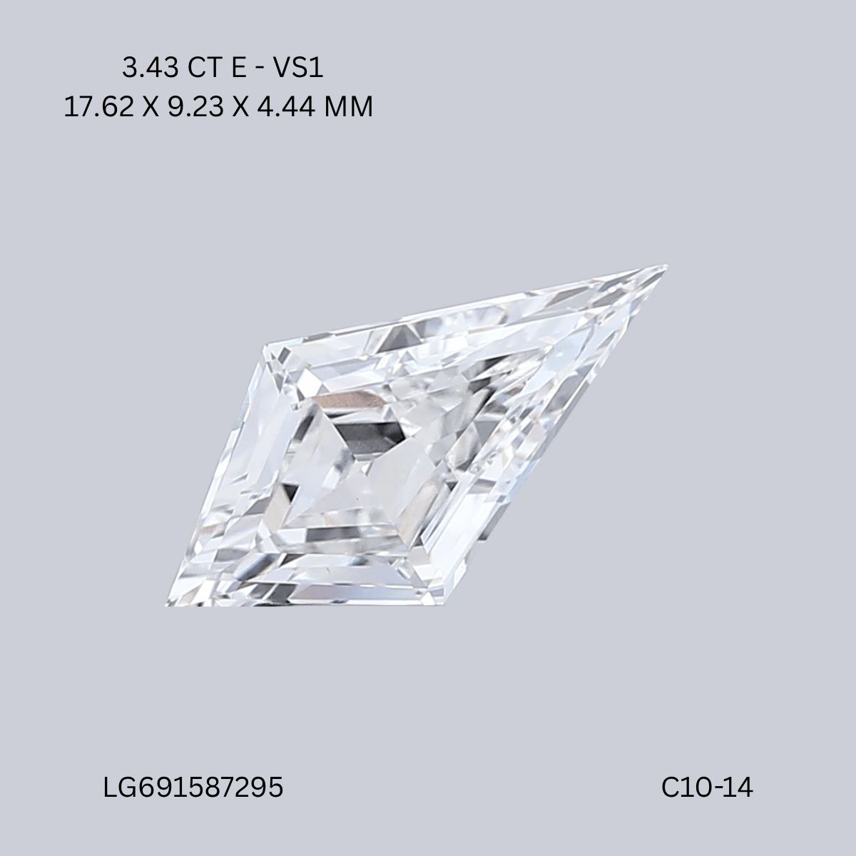 3.43 ct lab-grown Kite Diamond