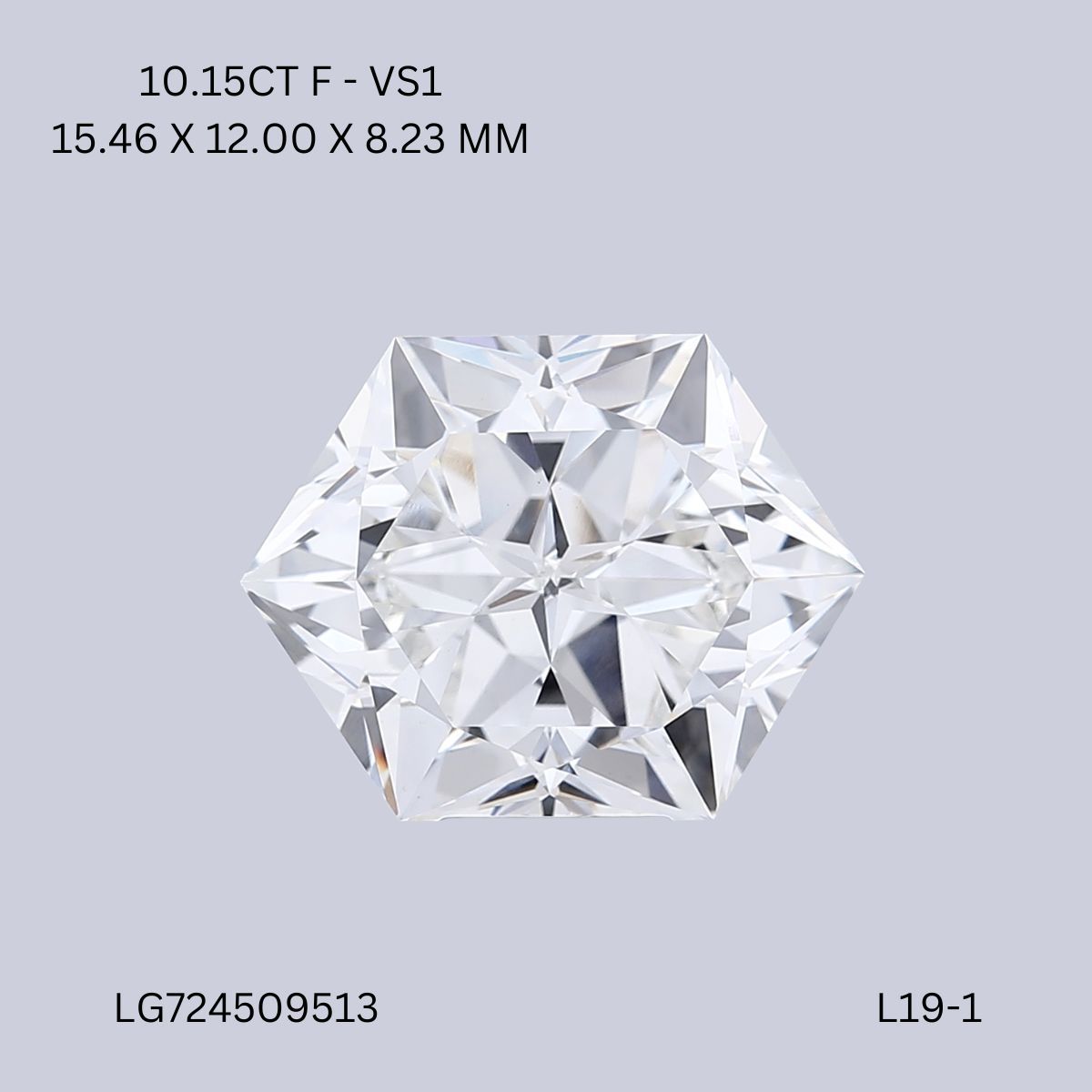 10.15 ct lab-grown Hexagonal Diamond