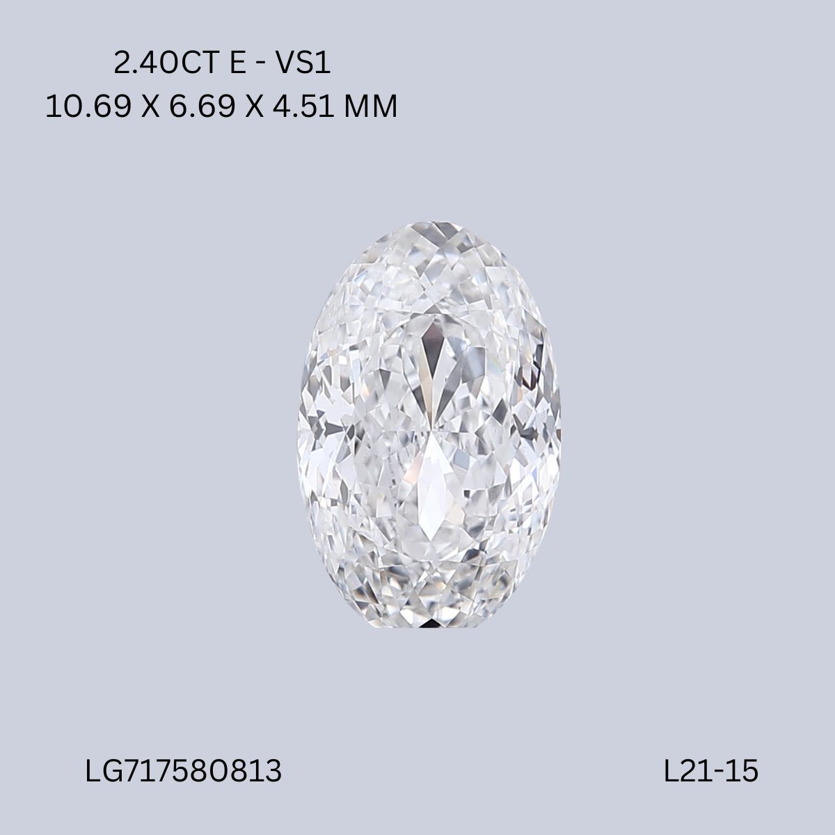 2.40 ct. oval Lab Grown Diamond front image