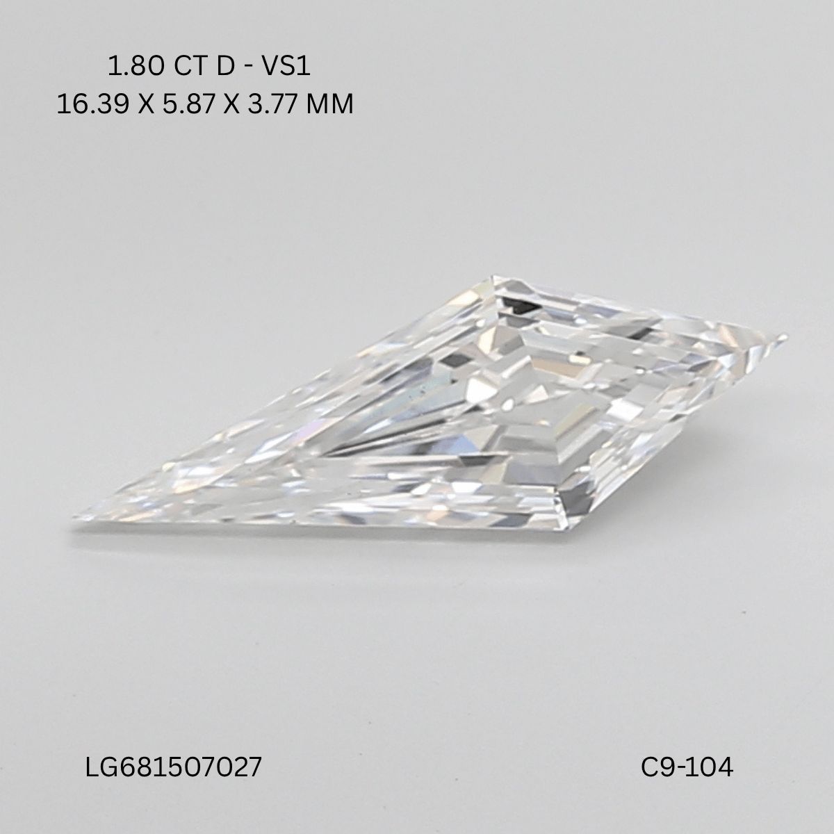 1.8 ct lab-grown Kite Diamond