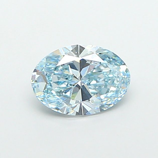 1.34 CT Fancy Intense Greenish Blue OVAL
