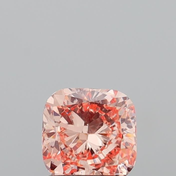 1.05 CT Fancy Intense Orangey Pink CUSHION BRILLIANT
