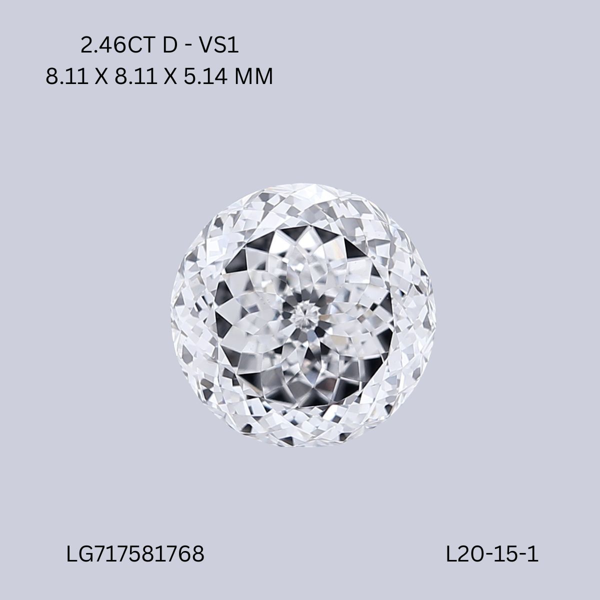 2.46 ct. round Lab Grown Diamond front image