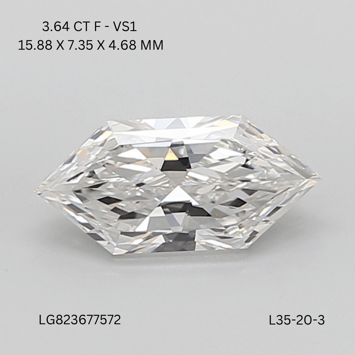 3.64 ct lab-grown Hexagonal Diamond