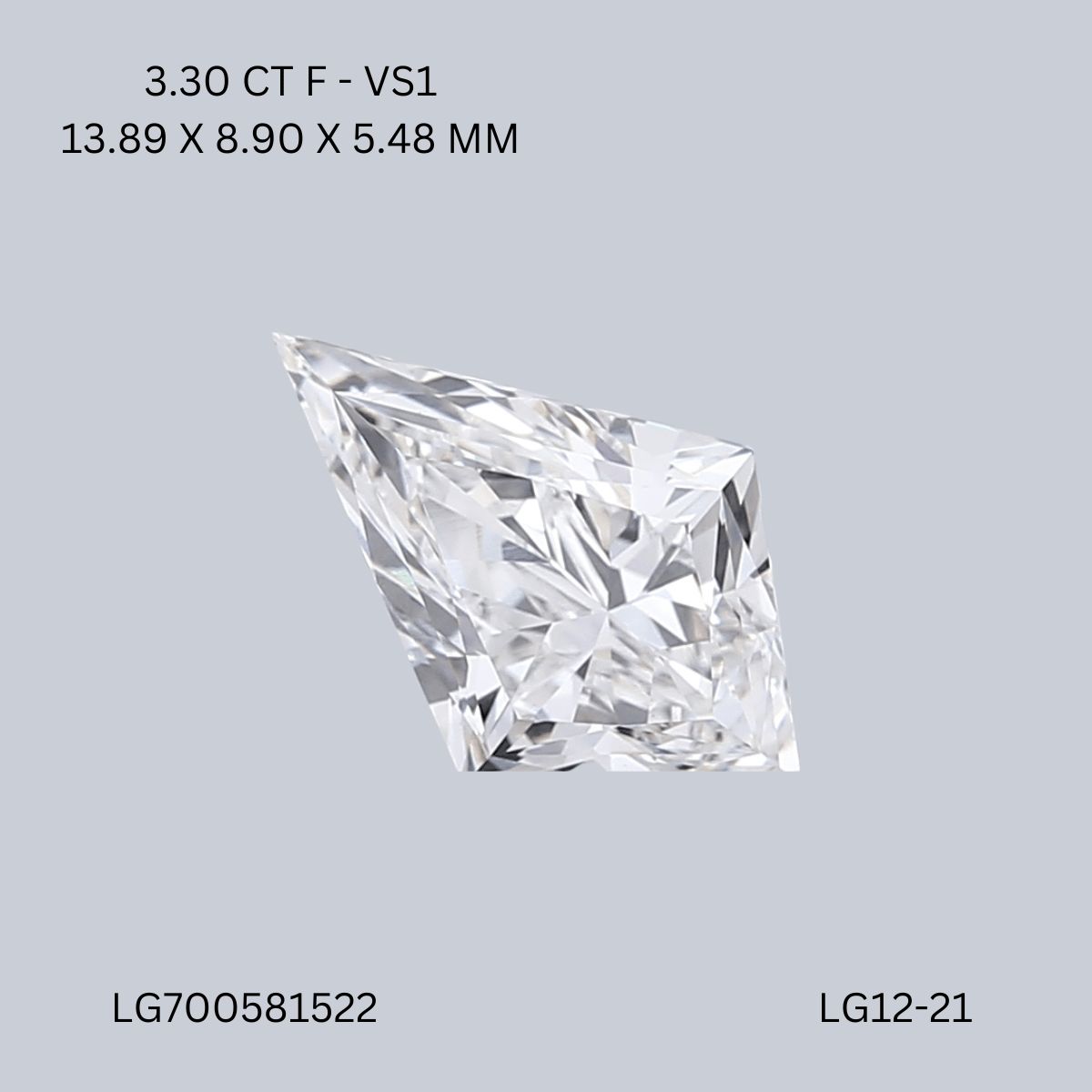 3.3 ct lab-grown Kite Diamond