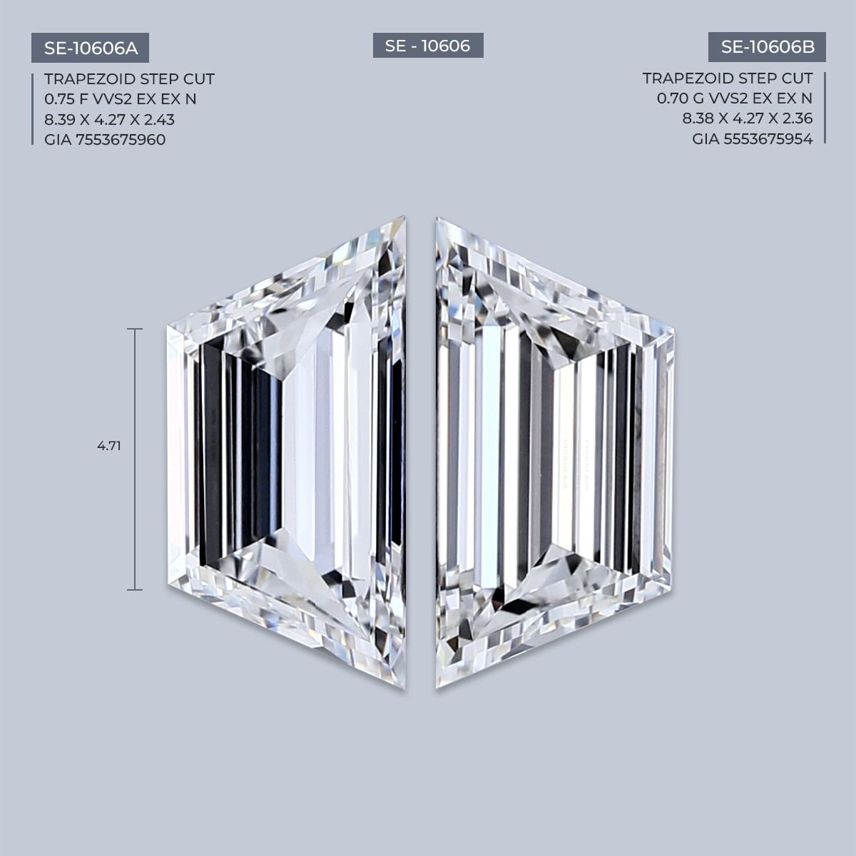 0.75 ct Trapezoid Diamond