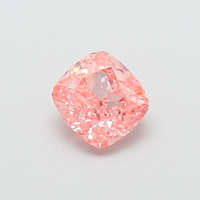 1.52 CT Fancy Vivid Orangey Pink CUSHION MODIFIED