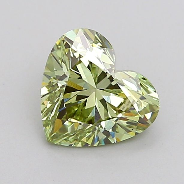 1.09 CT Fancy Greenish Yellow HEART
