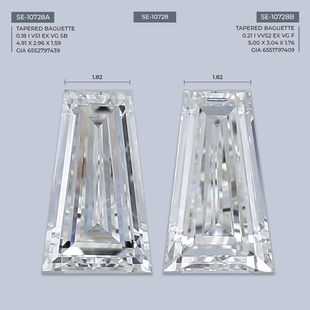 0.18 ct Tapered baguette Diamond