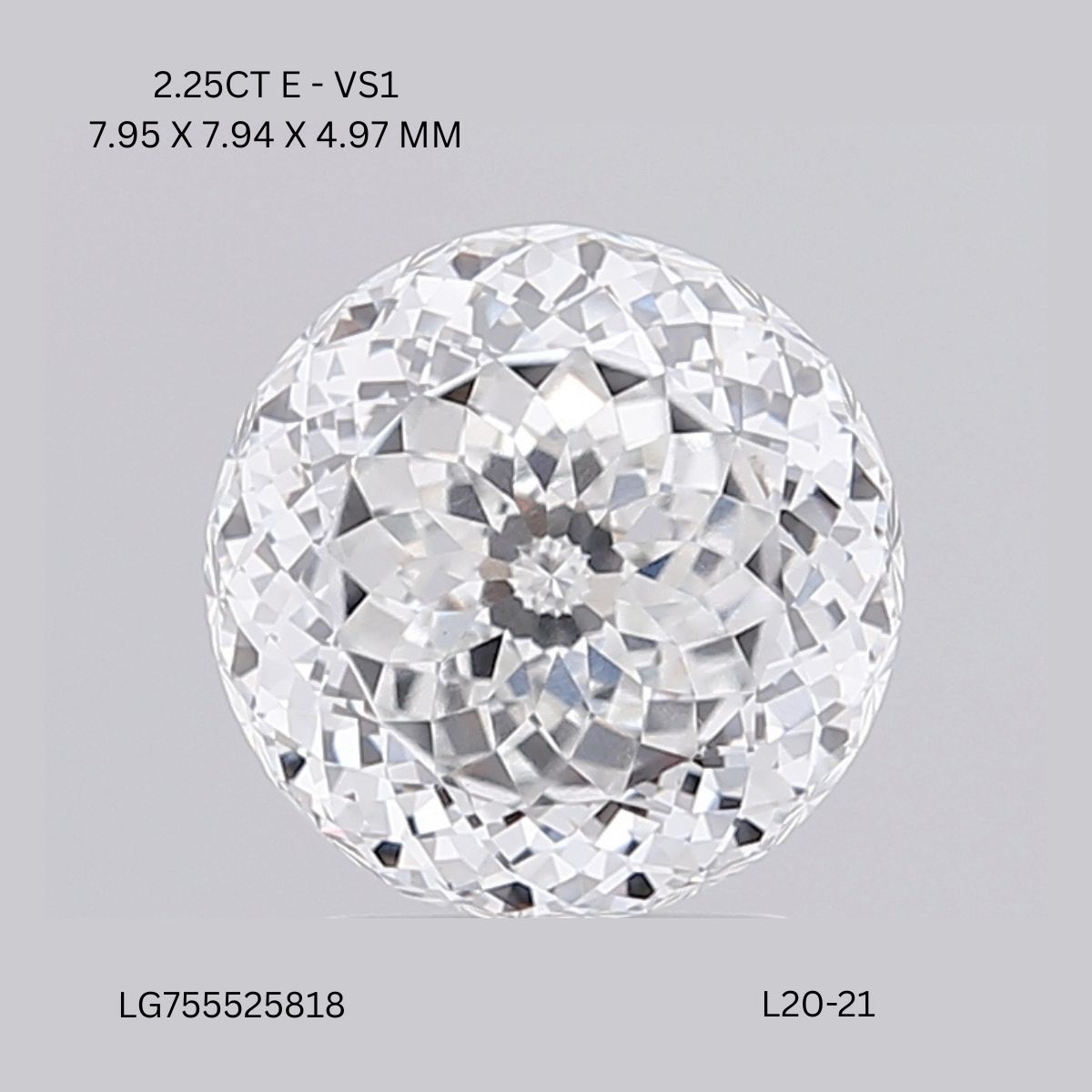 2.25 ct. round Lab Grown Diamond front image