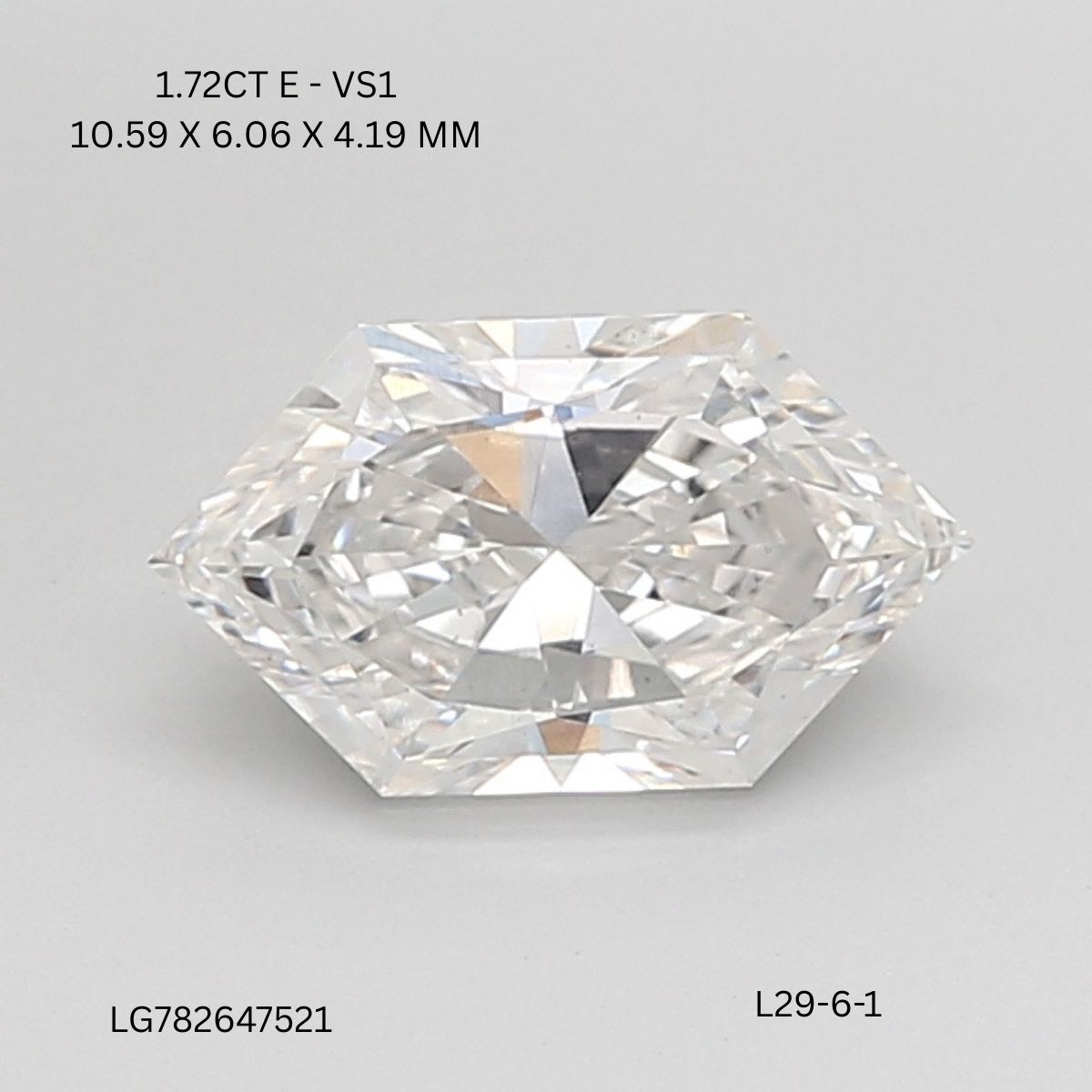 1.72 ct lab-grown Hexagonal Diamond