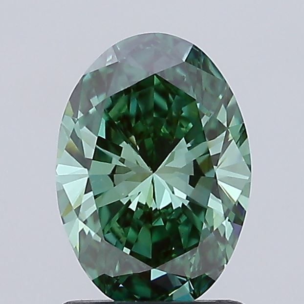 1.45 CT Fancy Vivid Green OVAL