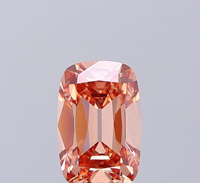 1.51 CT Fancy Intense Orange Pink CUSHION BRILLIANT
