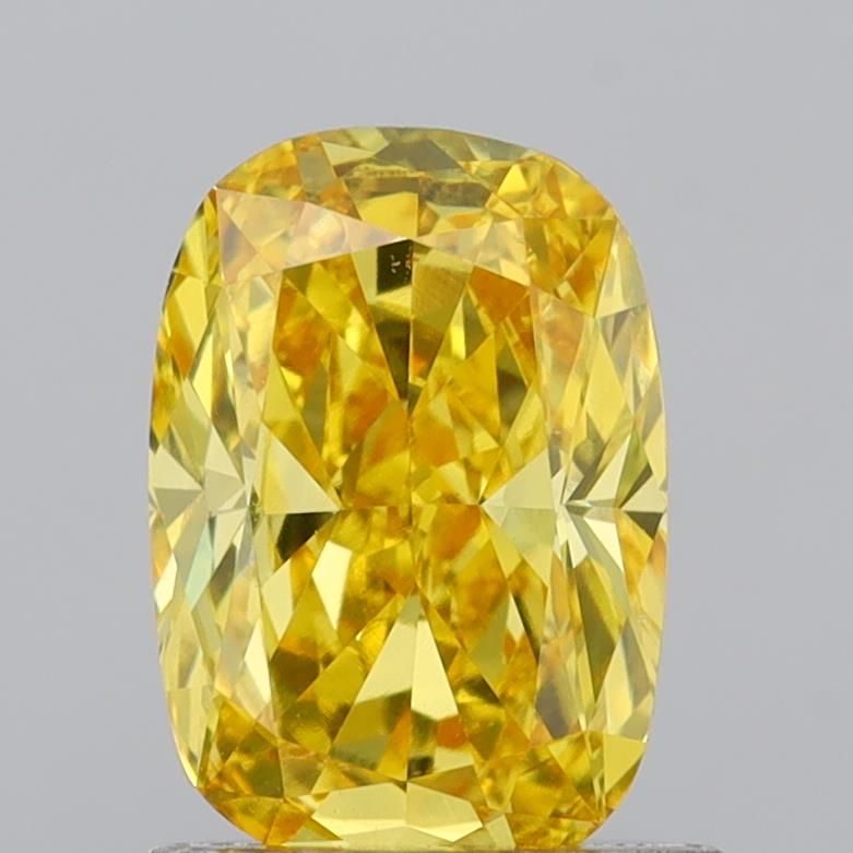 0.9 CT Fancy Vivid Yellow CUSHION MODIFIED