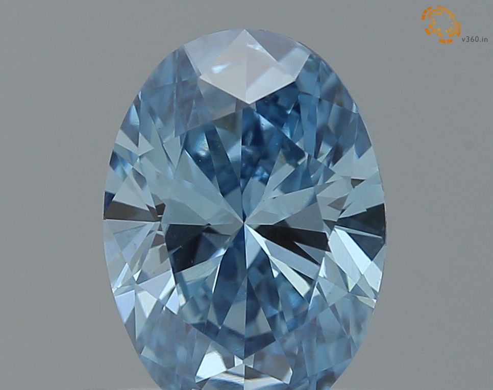 0.52 CT Fancy Vivid Blue OVAL