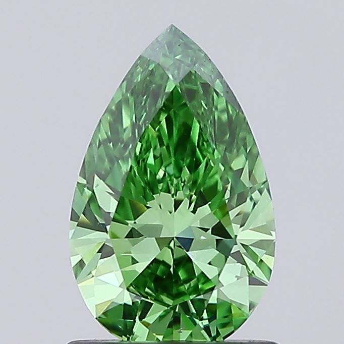 1.0 CT Fancy Vivid Green PEAR