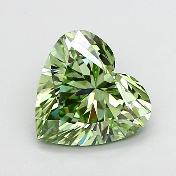 1.01 CT Fancy Vivid Green HEART