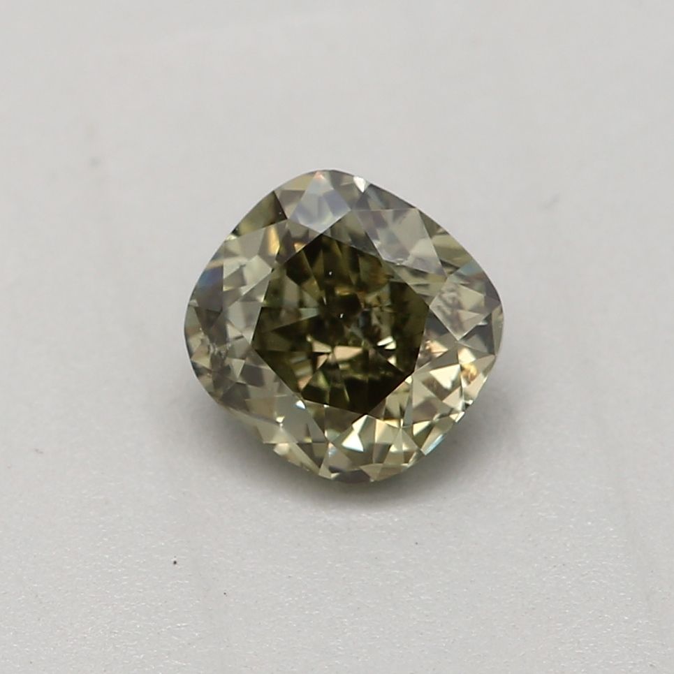 Diament 0.33 ct Fancy Dark Gray Yellowish Green/SI2