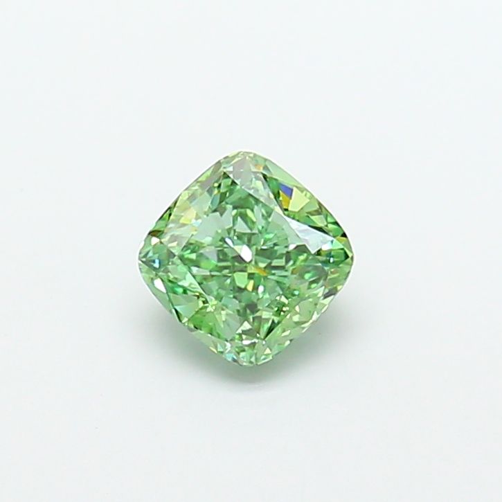 1.52 CT Fancy Vivid Green CUSHION MODIFIED