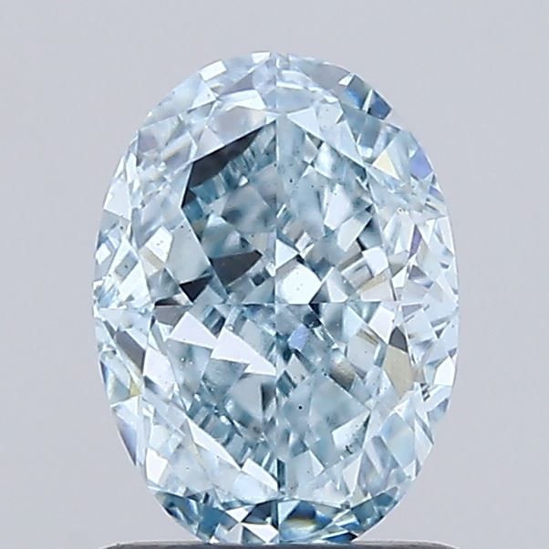 1.14 CT Fancy Intense Greenish Blue OVAL