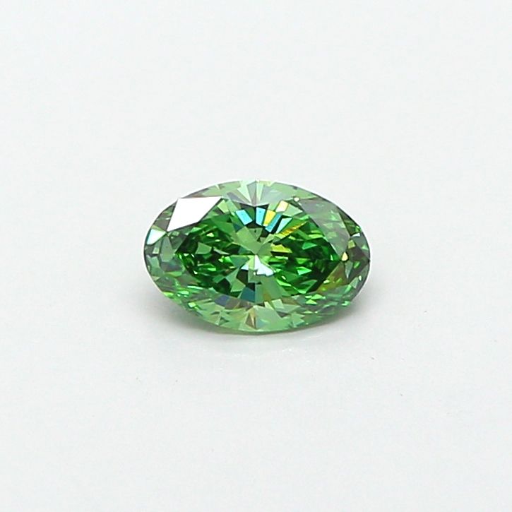 0.65 CT Fancy Vivid Green OVAL