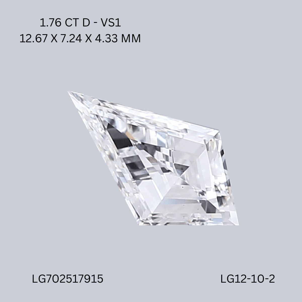 1.76 ct lab-grown Kite Diamond
