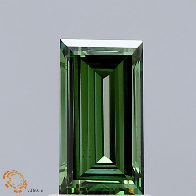 1.08 CT Fancy Vivid Green BAGUETTE
