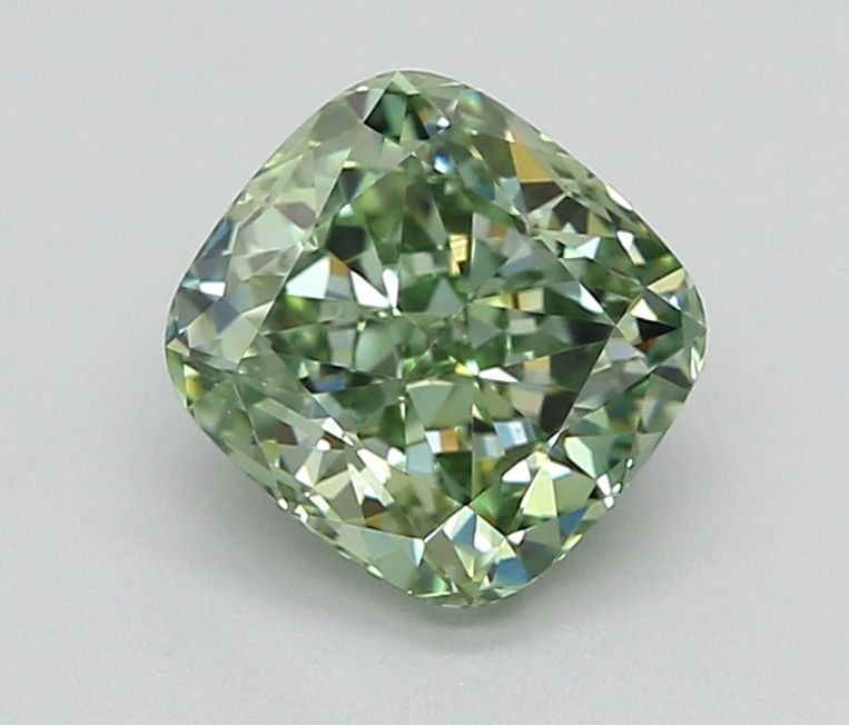 1.57 CT Fancy Vivid Green CUSHION MODIFIED