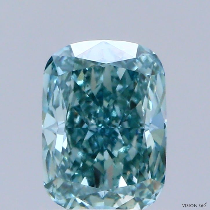 1.07 CT Fancy Vivid Green CUSHION MODIFIED