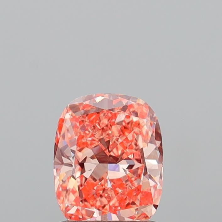 1.07 CT Fancy Vivid Orange Pink CUSHION MODIFIED