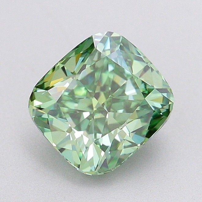 1.53 CT Fancy Vivid Green CUSHION MODIFIED