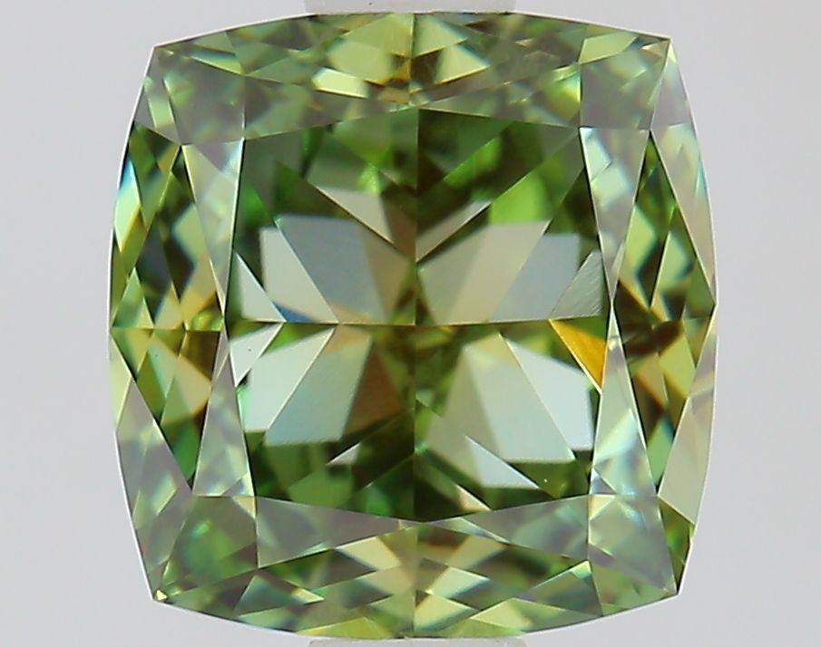 1.42 CT Fancy Vivid Green CUSHION MODIFIED