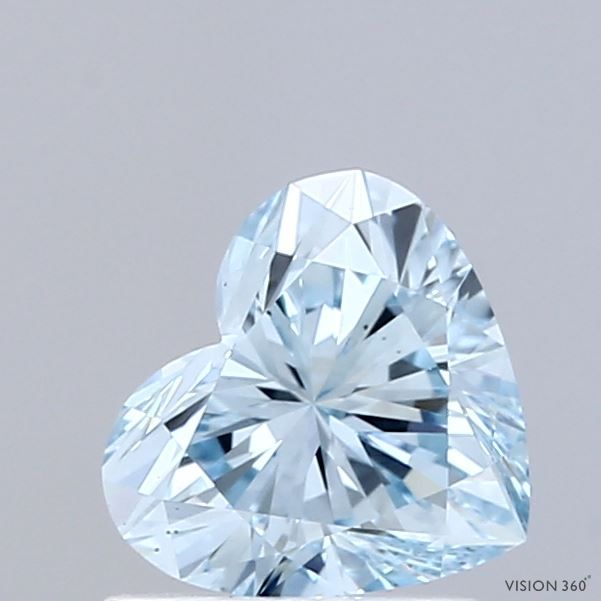 1.02 CT Fancy Intense Blue HEART